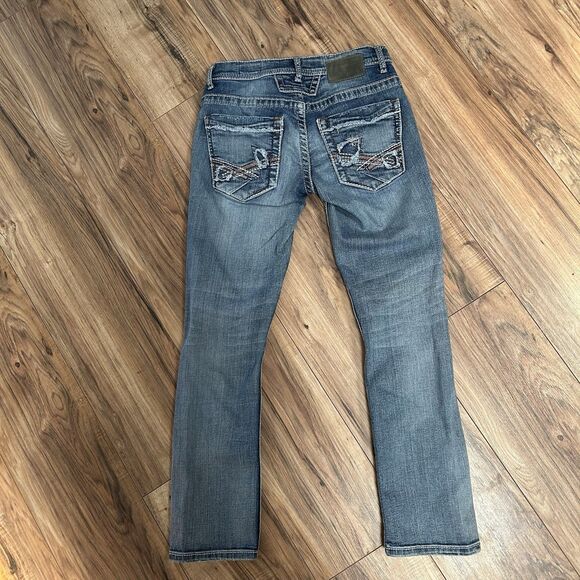 BKE Denim Jeans Womens 28S Blue "ASHER" Straight Leg Distressed Wash Washed - Picture 11 of 12